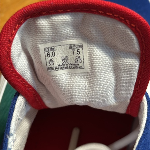 Women’s VANS Old Skool Sneakers ‘Yacht Club’ Green / Blue / Yellow / Red NEW - Picture 5 of 7